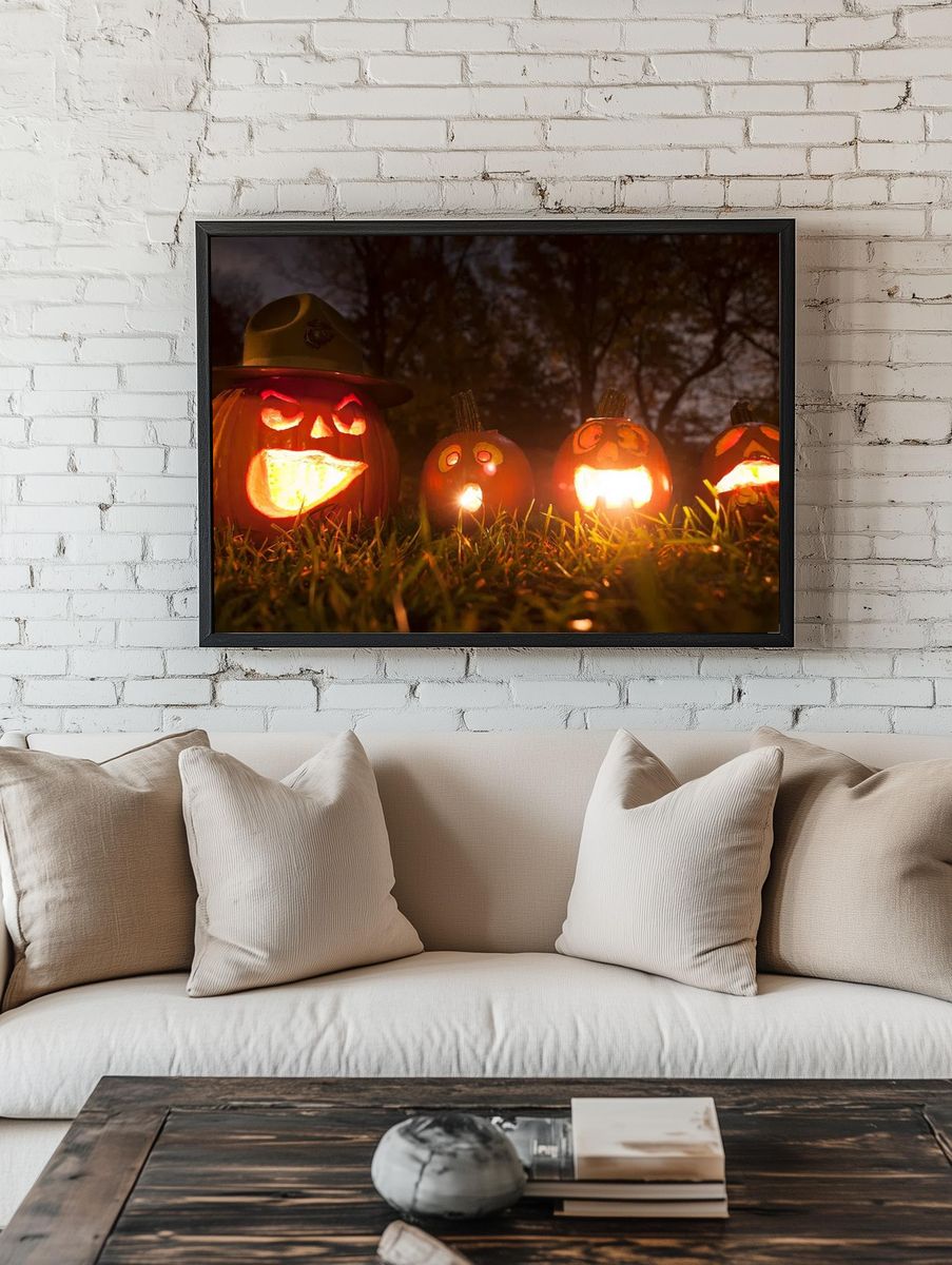 Halloween jack o lantern made. room preview
