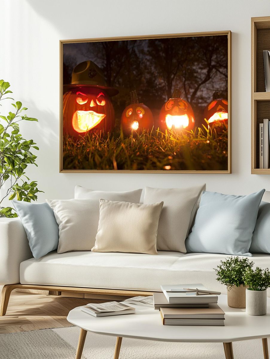 Halloween jack o lantern made. — room view 2