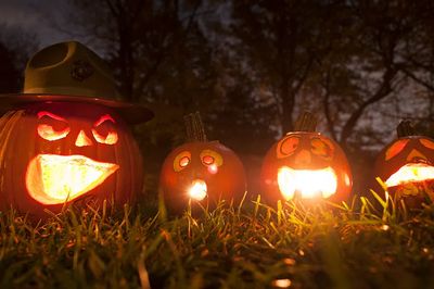 Halloween jack o lantern made. poster