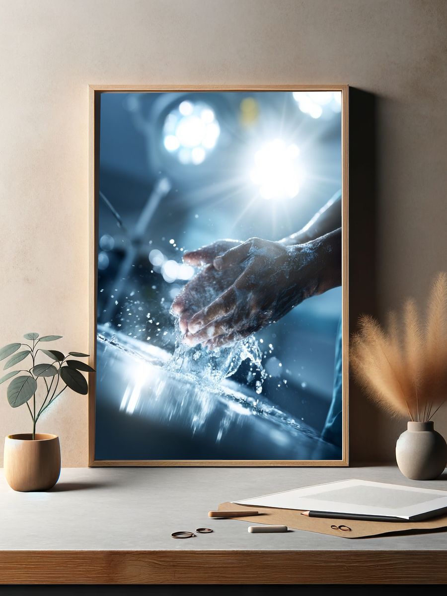Handwashing Splash Photography Poster. — room view 2