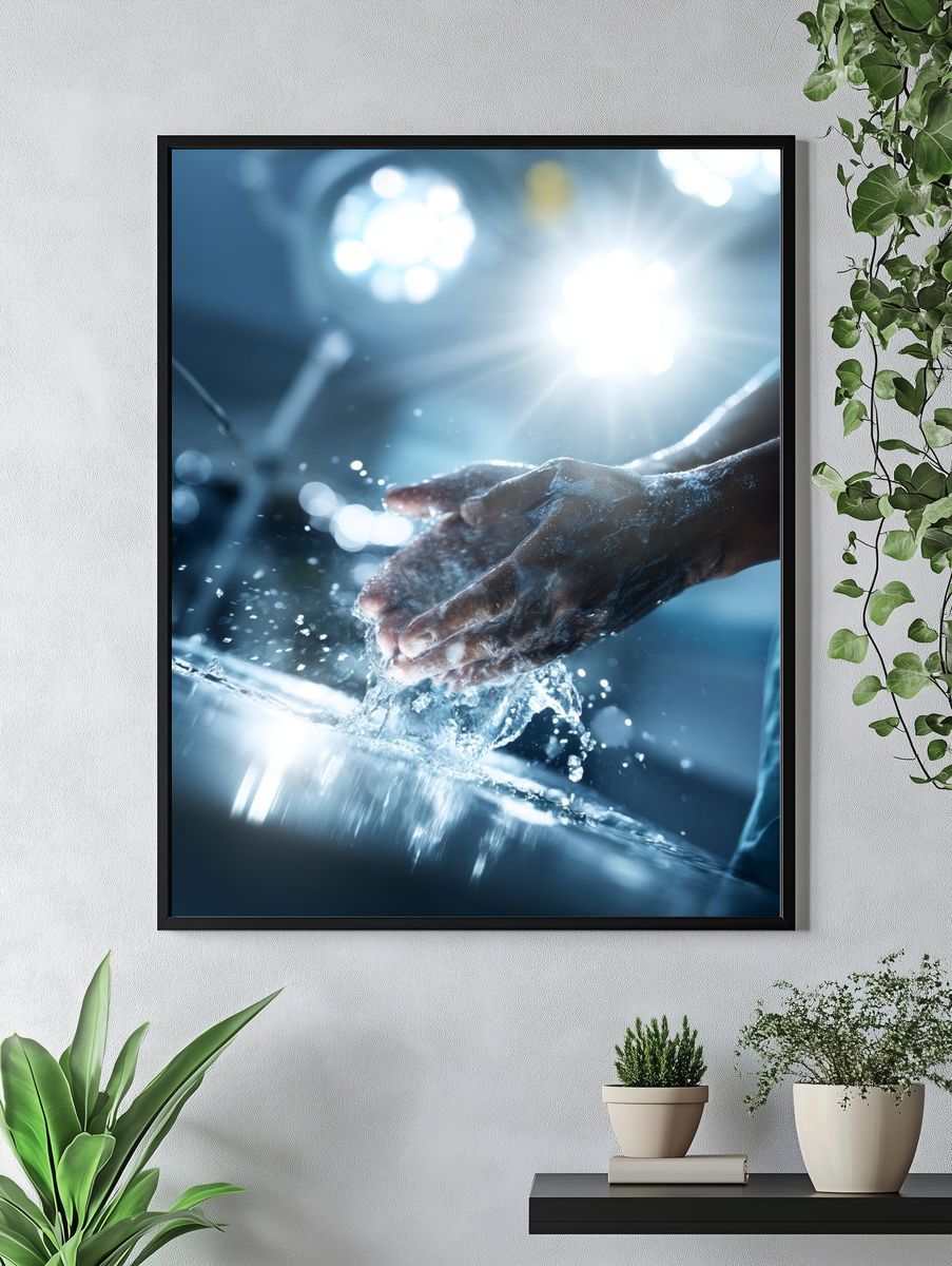 Handwashing Splash Photography Poster. — room view 4