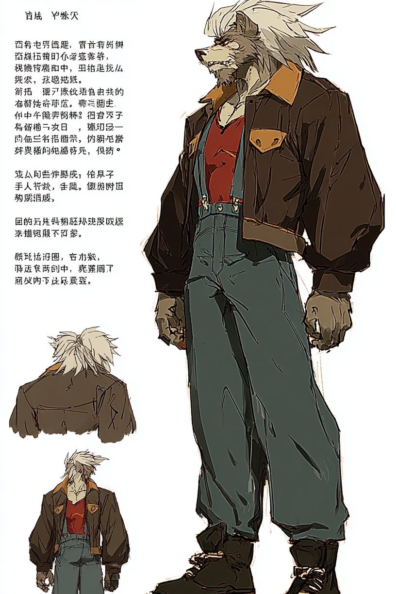 Anthro Wolf Character Illustration Poster. poster — illustration art