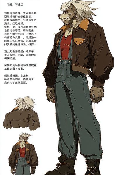 Anthro Wolf Character Illustration Poster. poster print