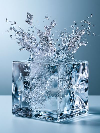 Ice Cube Splash Photography Poster. poster