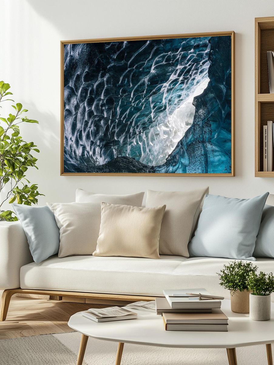 Ice Cave Reflection — Nature Photography Poster. — room view 2