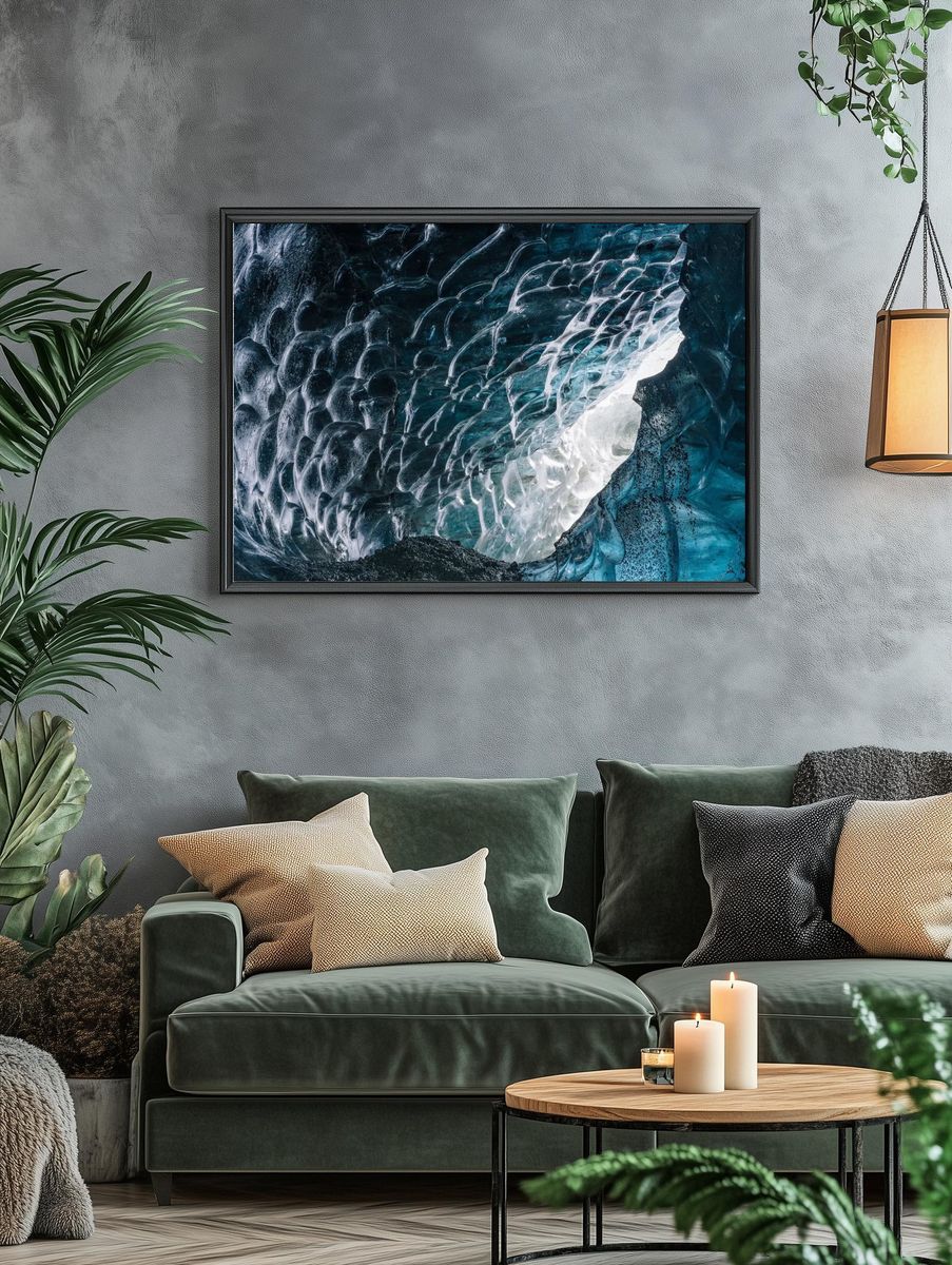Ice Cave Reflection — Nature Photography Poster. — room view 4