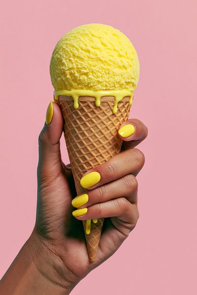 Yellow Ice Cream Cone Photography Poster. poster print