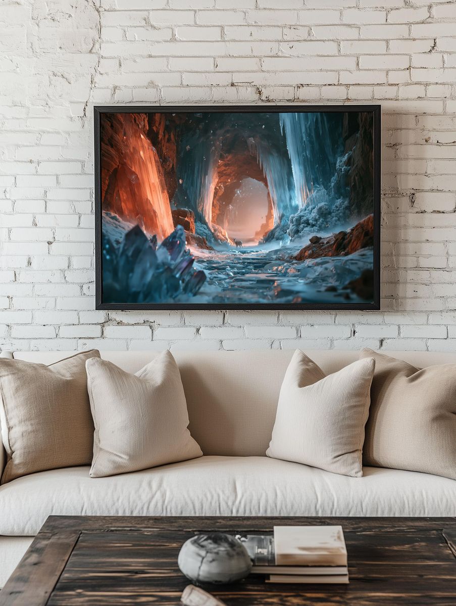 Crystal Ice Cave Fantasy Print. — room view 1