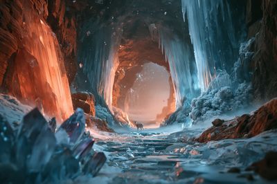 Crystal Ice Cave Fantasy Print. poster