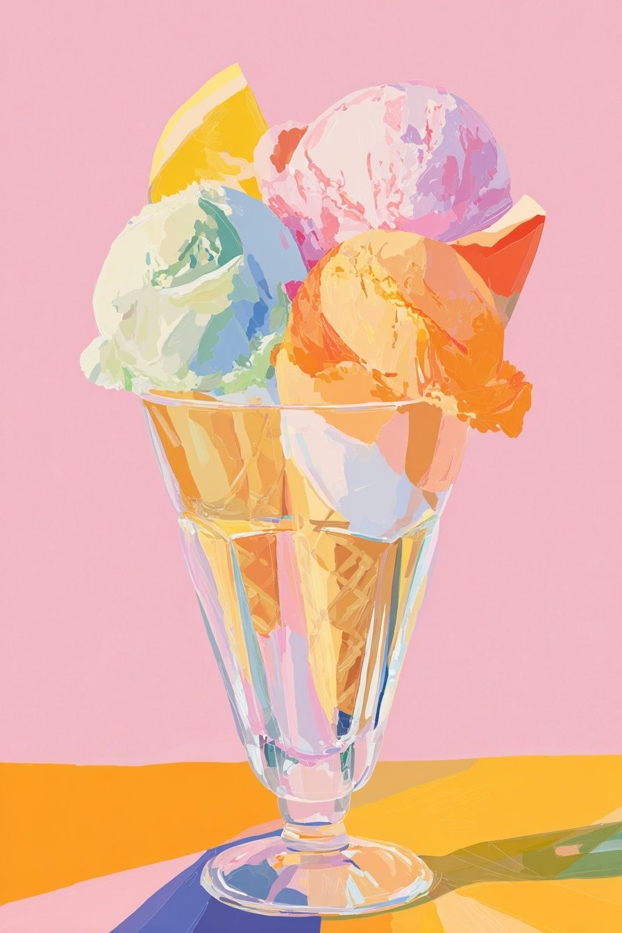 Ice Cream Sundae — Illustration Print. poster — illustration art