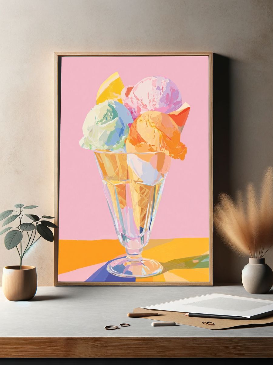 Ice Cream Sundae — Illustration Print. — room view 2