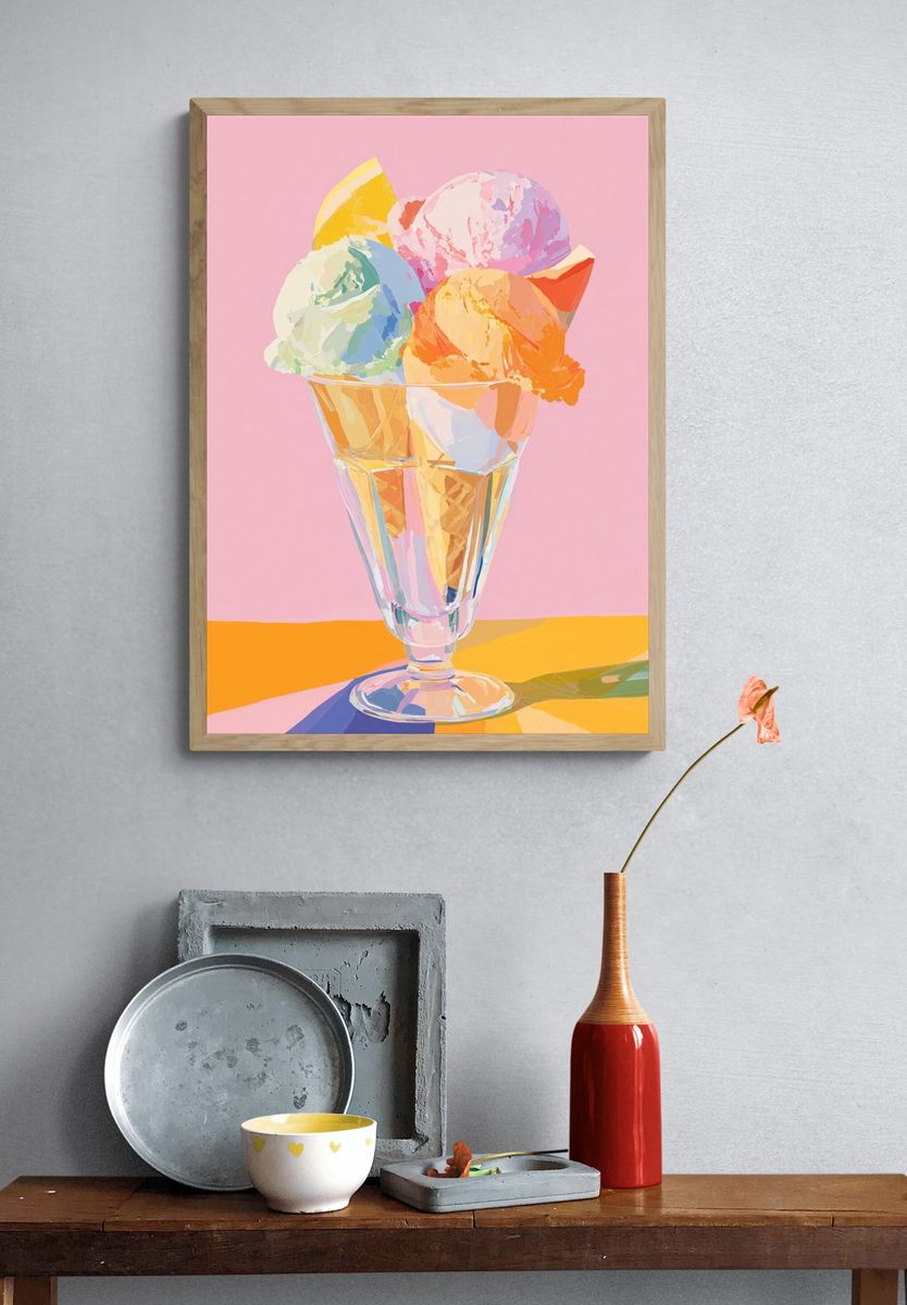 Ice Cream Sundae — Illustration Print. — room view 3