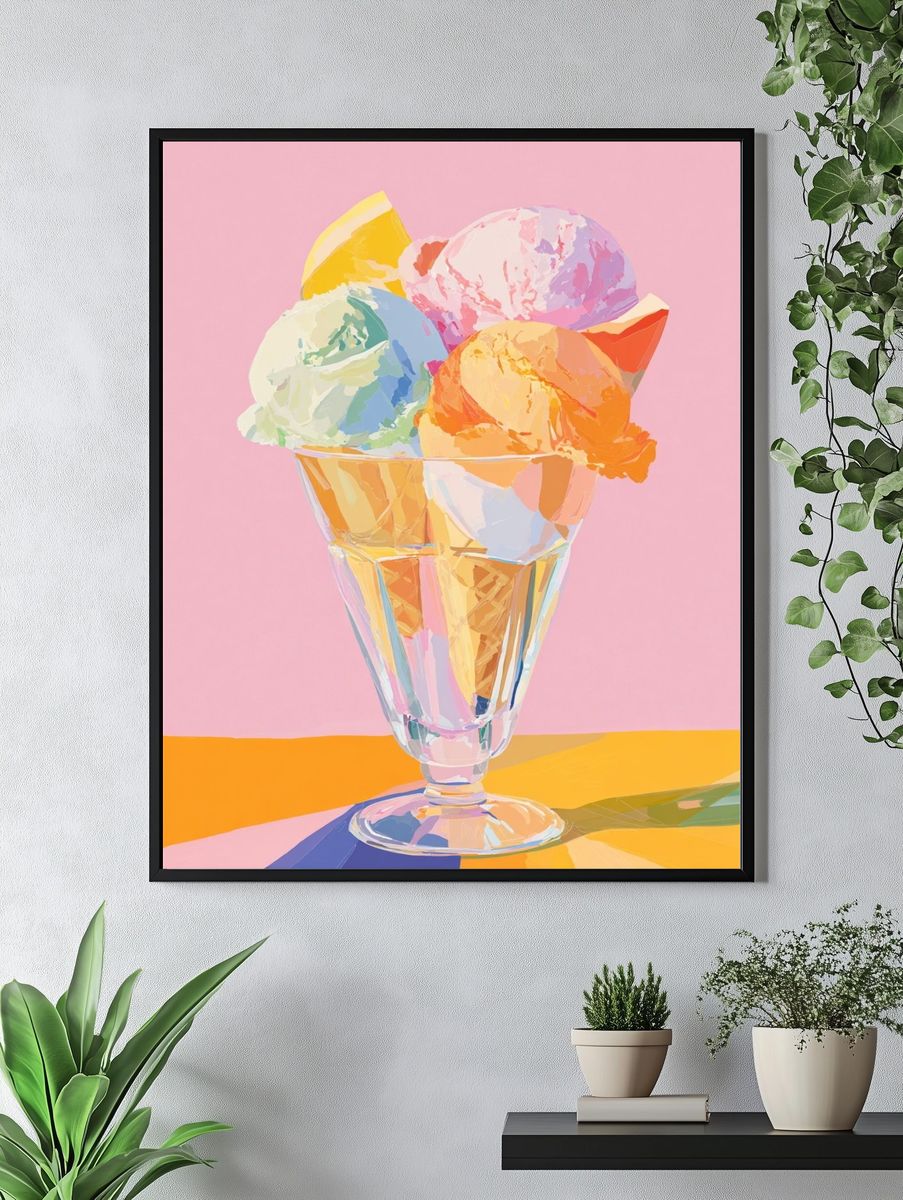 Ice Cream Sundae — Illustration Print. — room view 4