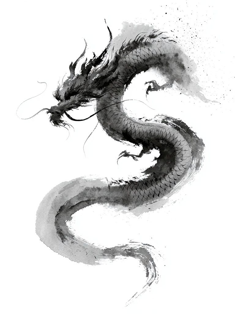 Ink Dragon — Illustration Print. poster detail