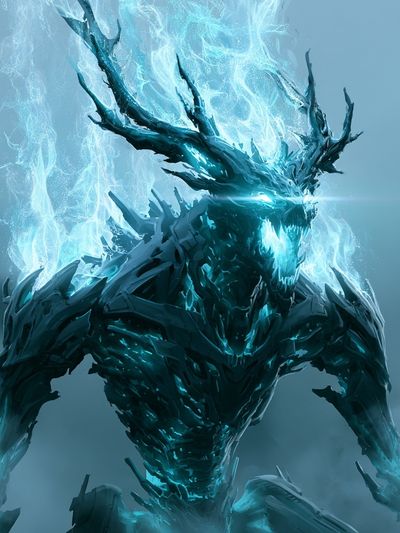 Ice Dragon Digital Art Poster. poster