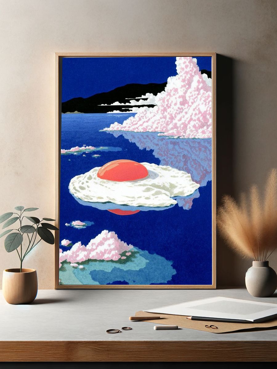 Floating Egg — Illustration Print. — room view 2