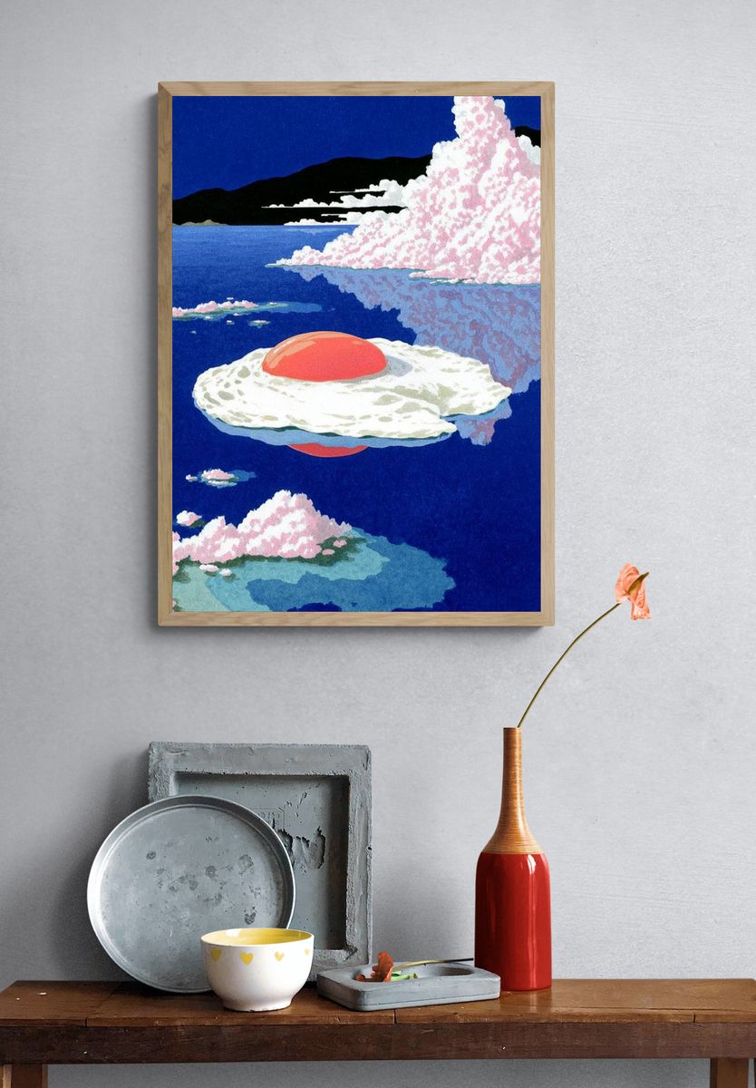Floating Egg — Illustration Print. — room view 3