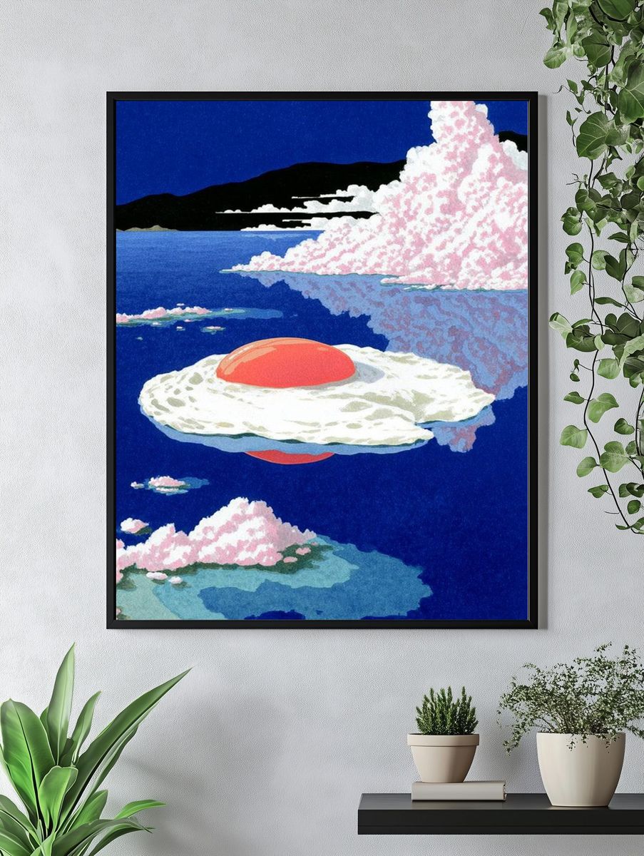 Floating Egg — Illustration Print. — room view 4