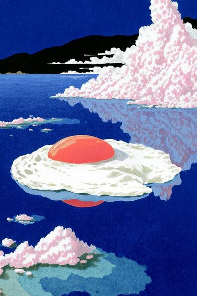 Floating Egg — Illustration Print. poster print