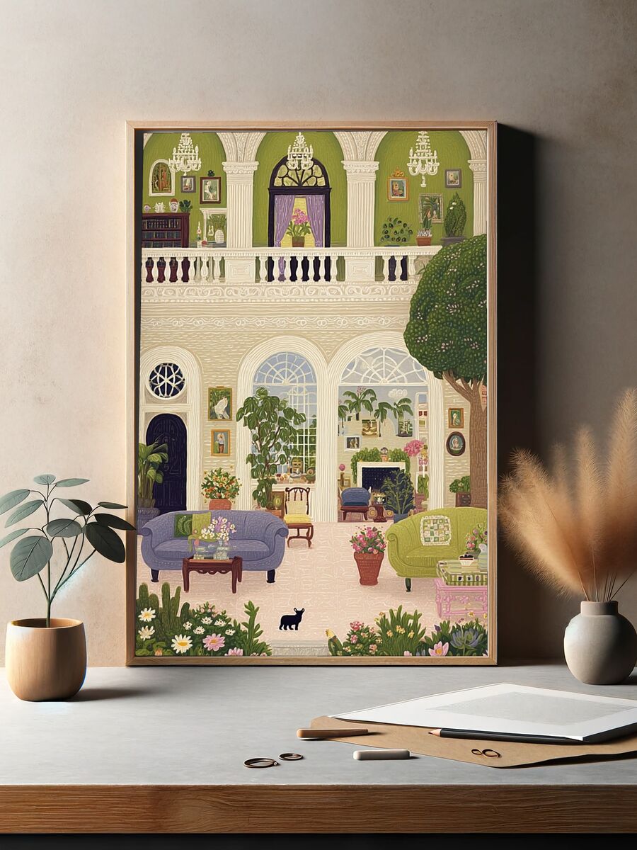 Charming Indoor Garden — Illustration Print. — room view 2