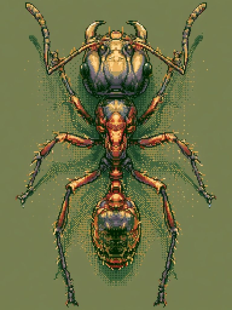 Pixel Ant Illustration Poster. poster detail
