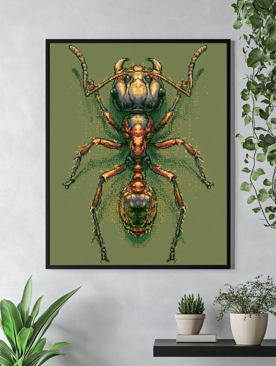 Pixel Ant Illustration Poster. — room view 4