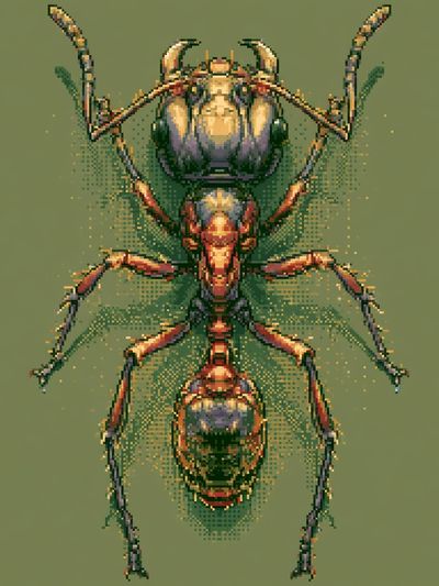 Pixel Ant Illustration Poster.