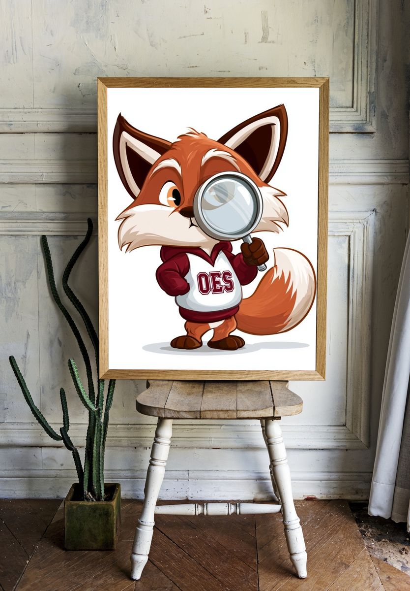 Detective Fox Cartoon Poster. room preview
