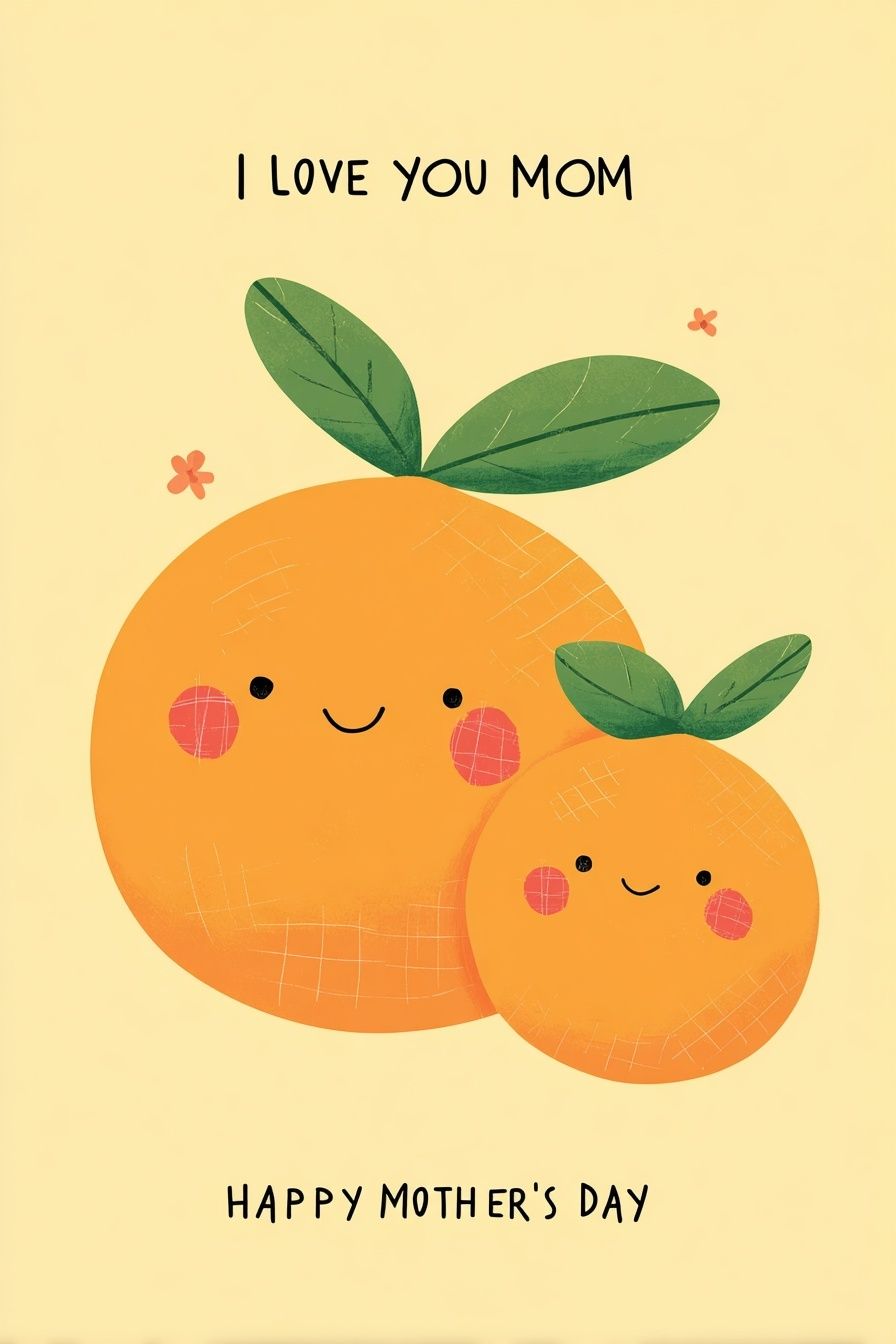 Mother's Day Orange Illustration Poster. poster — illustration art