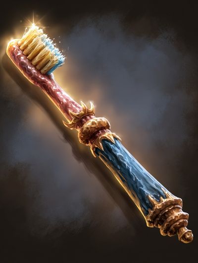 Enchanted Toothbrush Fantasy Illustration Poster. poster print