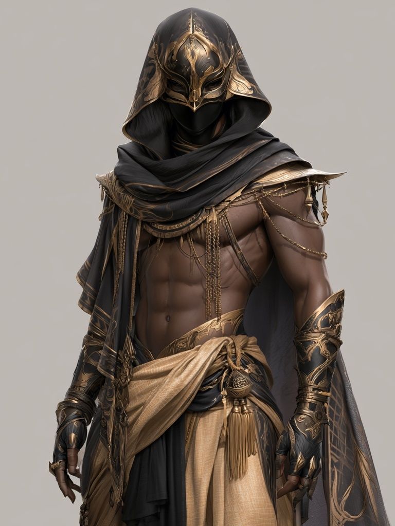 Masked Warrior Fantasy Illustration Poster. poster — illustration art
