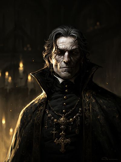 Gothic Vampire Portrait Print.