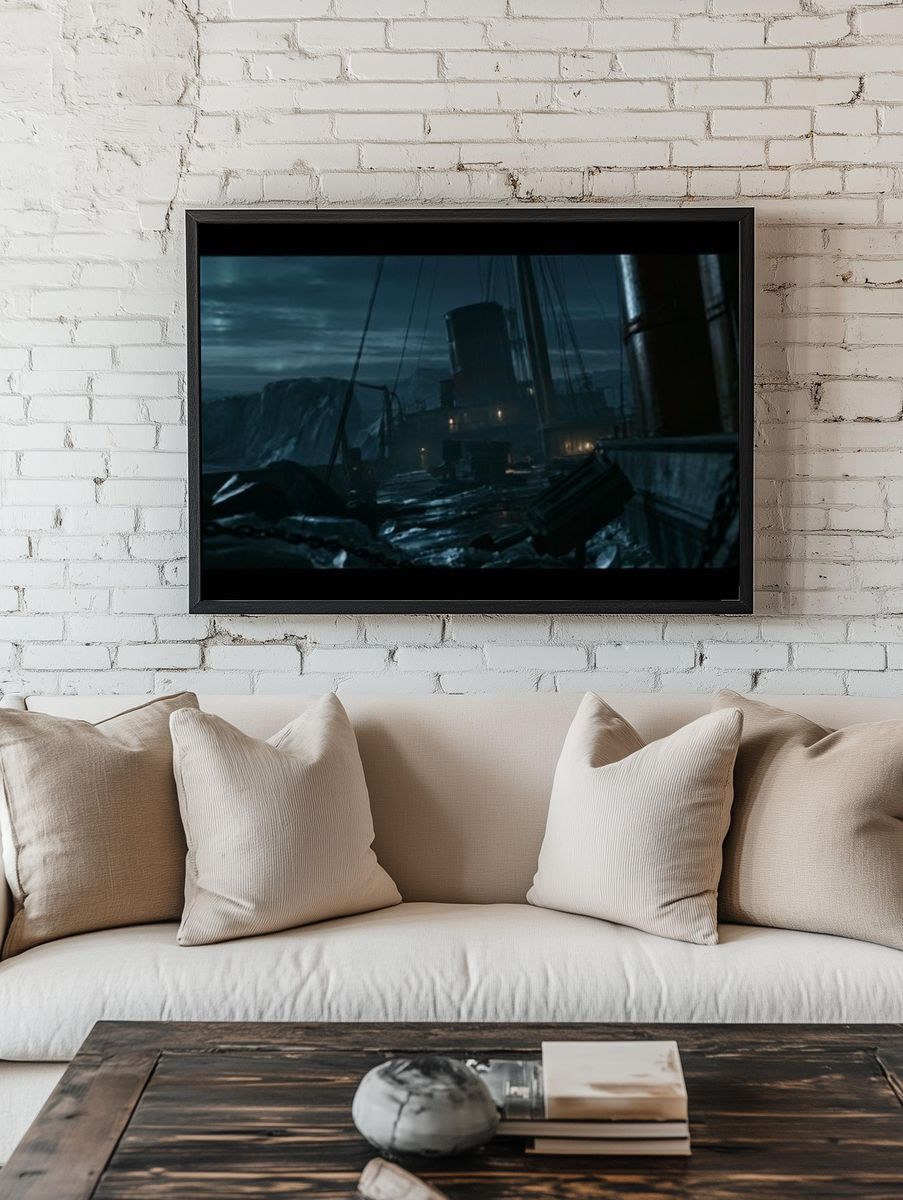 Stormy Shipwreck Harbor Poster. room preview