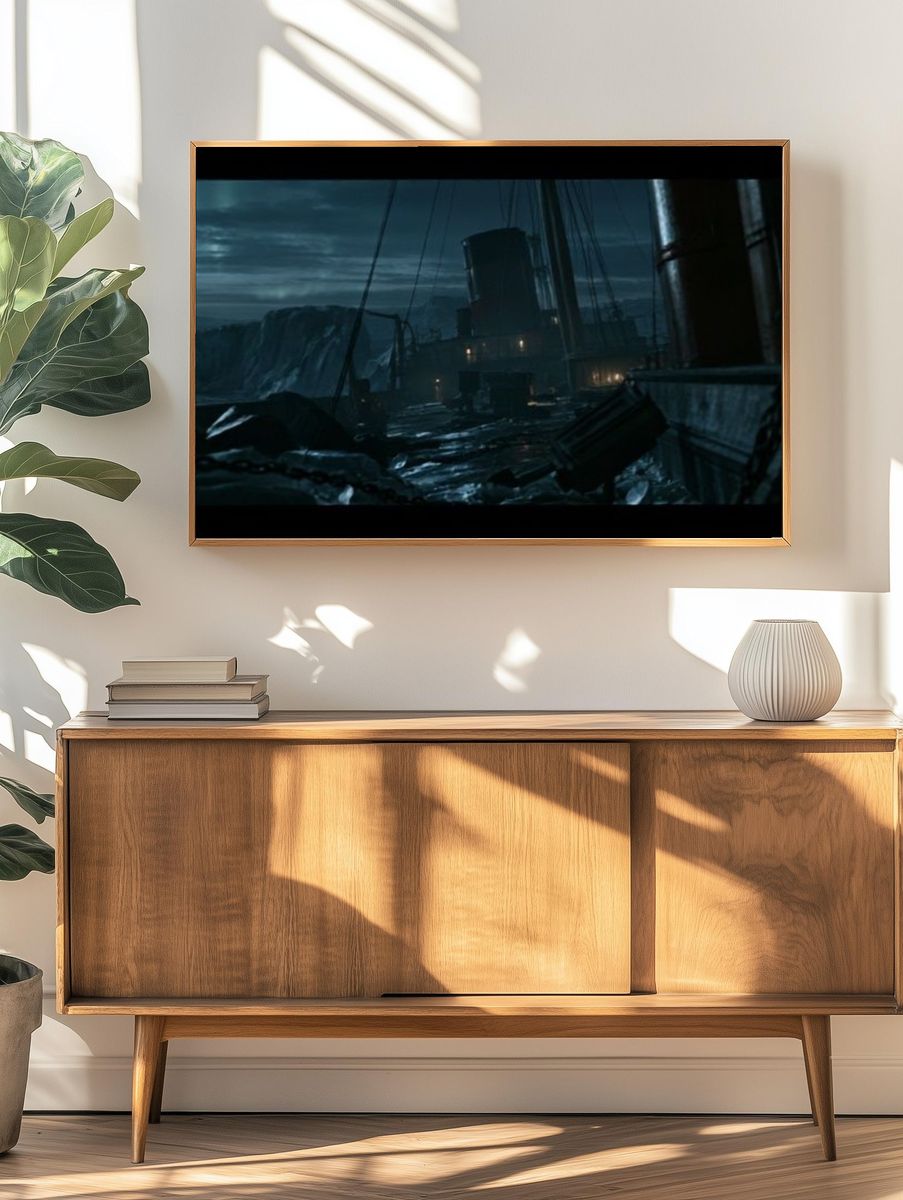 Stormy Shipwreck Harbor Poster. — room view 3