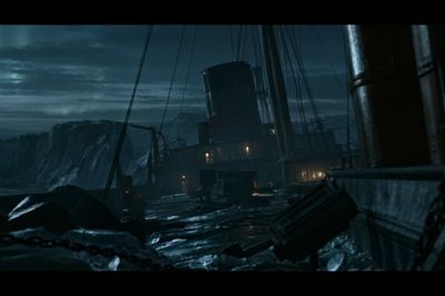 Stormy Shipwreck Harbor Poster.