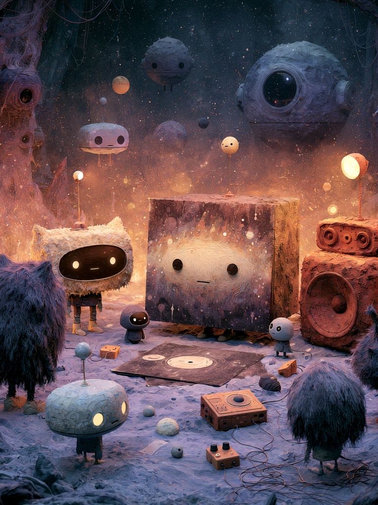 Dreamlike Robot Forest — Illustration Print. poster detail