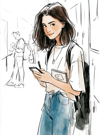 Fashion Sketch Girl Illustration Poster. poster