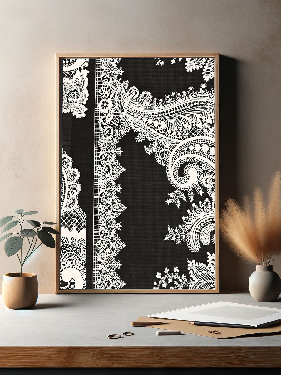 Paisley Lace Pattern Print. — room view 2