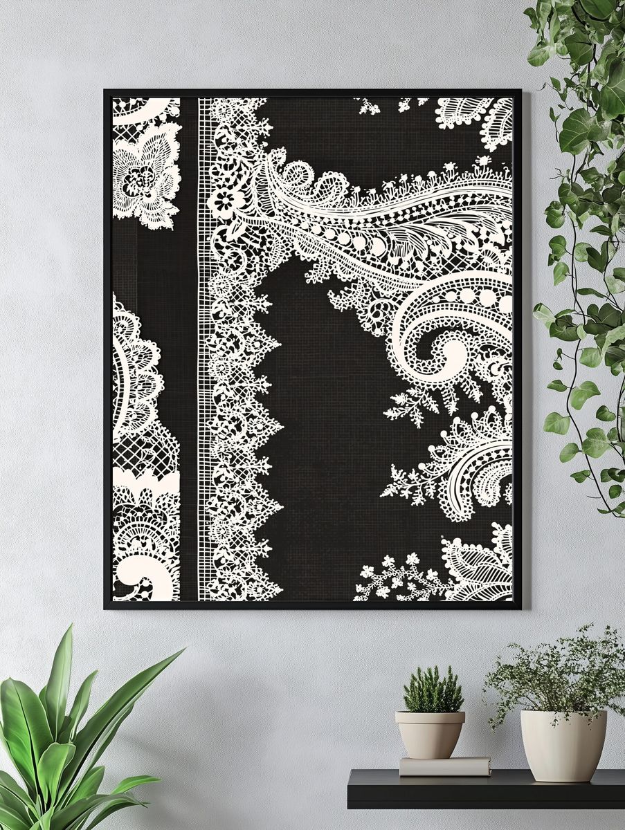 Paisley Lace Pattern Print. — room view 4