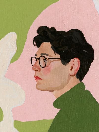 Portrait in Pastel Illustration Poster.