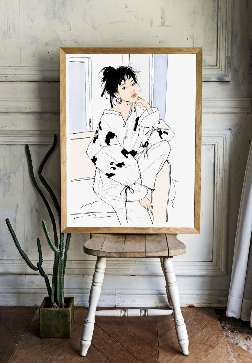 Fashion Portrait Illustration Poster. room preview