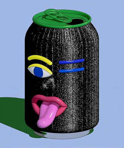 Surreal Soda Can Typography Print.
