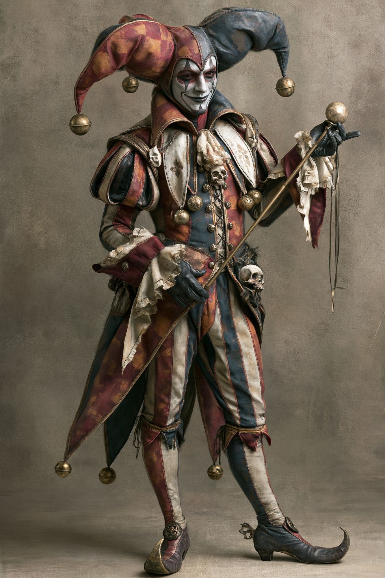 Harlequin Jester Portrait Print. poster detail