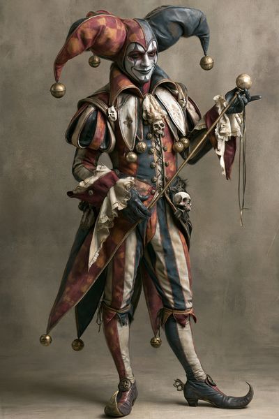 Harlequin Jester Portrait Print. poster