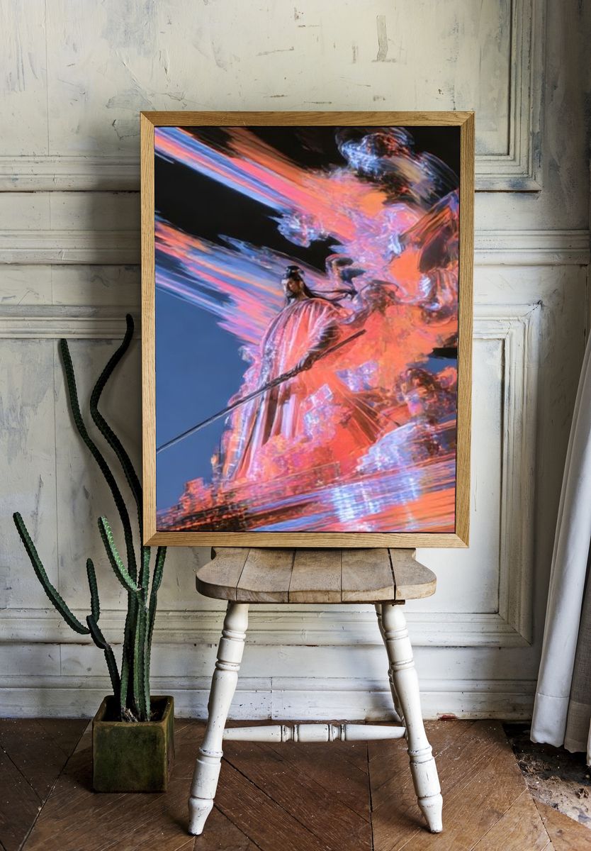 Abstract Neon Figure Poster. room preview