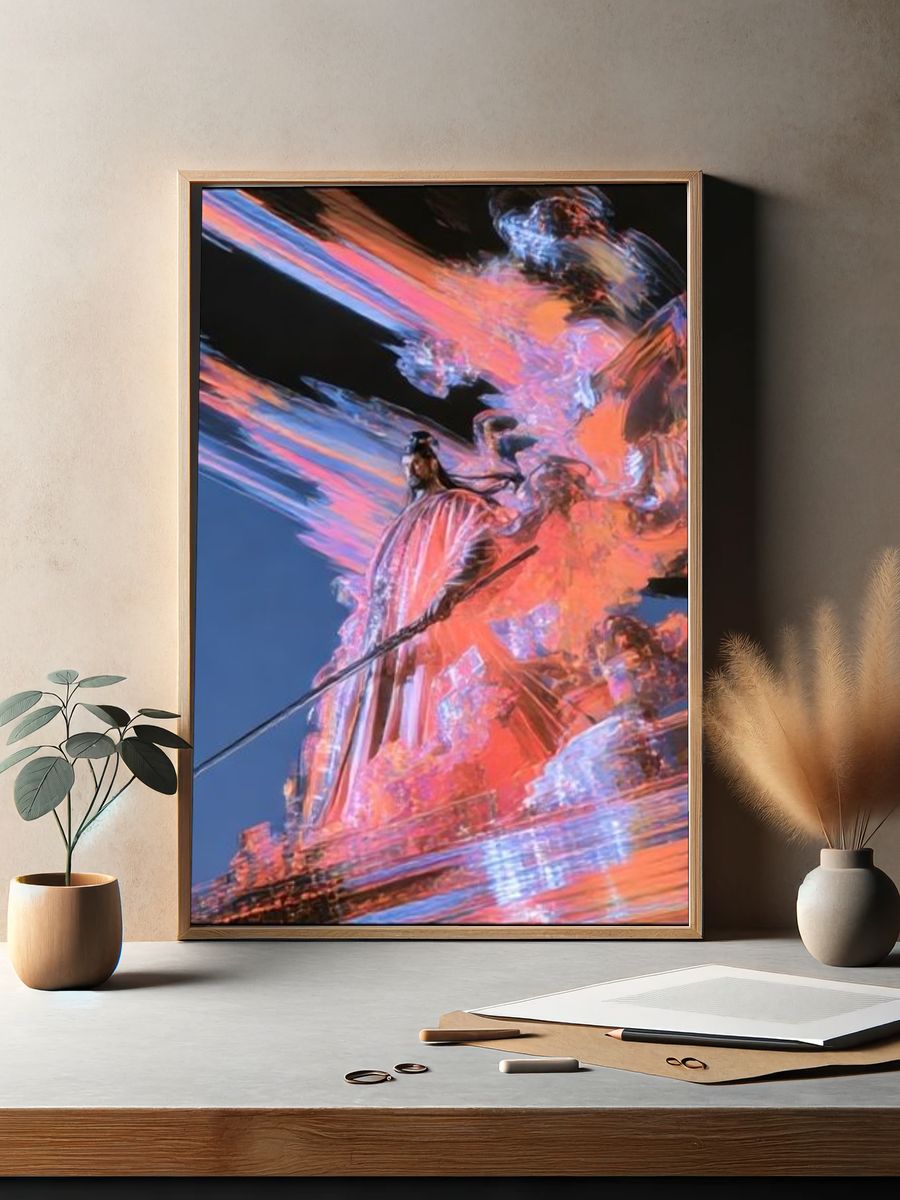 Abstract Neon Figure Poster. — room view 2