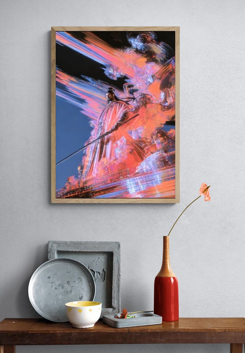 Abstract Neon Figure Poster. — room view 3