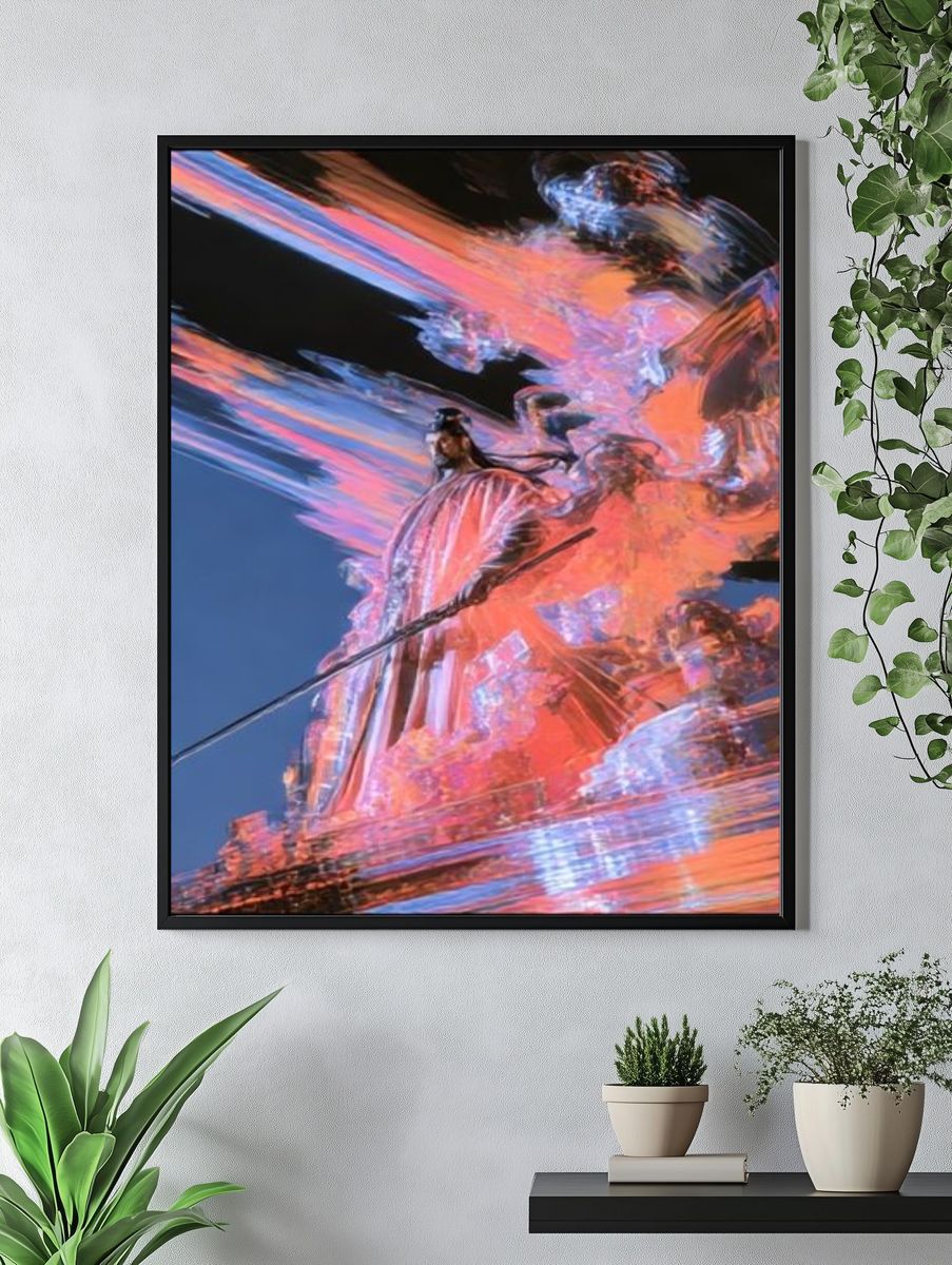 Abstract Neon Figure Poster. — room view 4