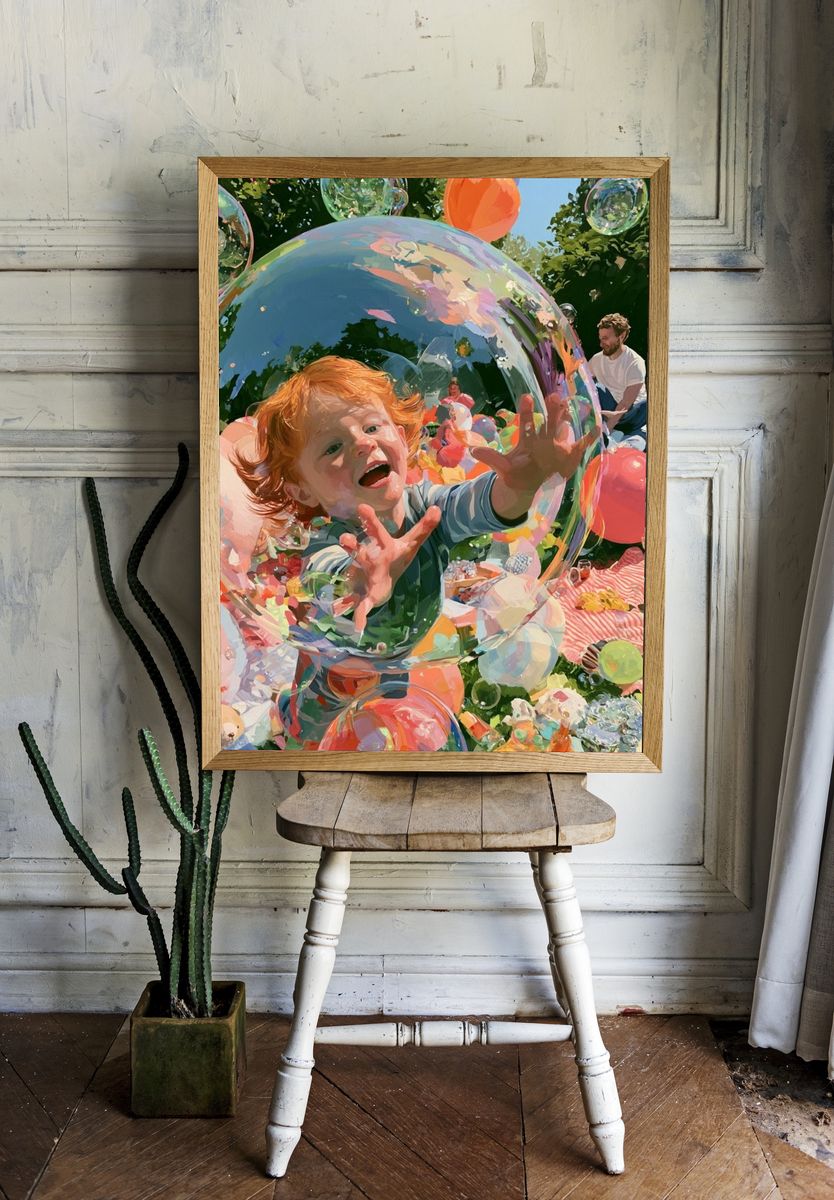 Bubble Playtime Illustration Poster. room preview