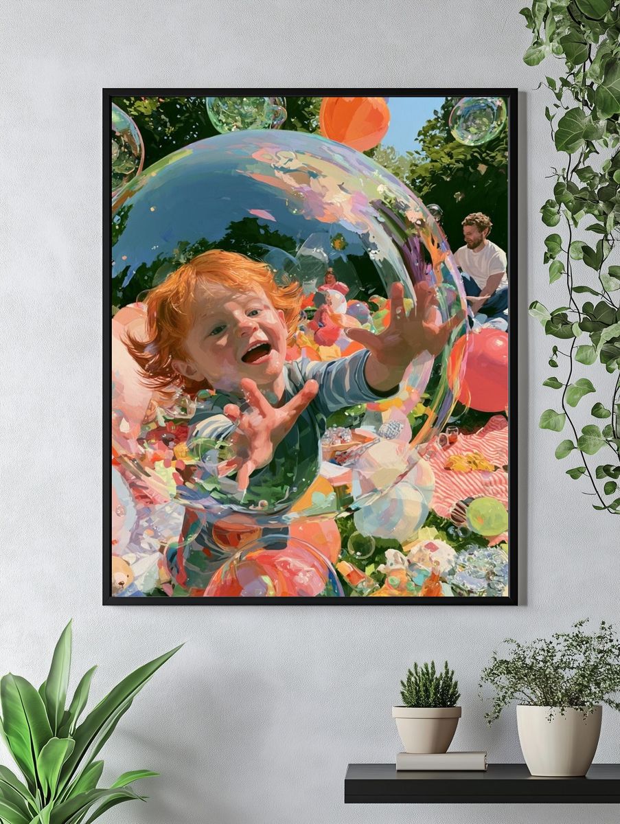 Bubble Playtime Illustration Poster. — room view 4